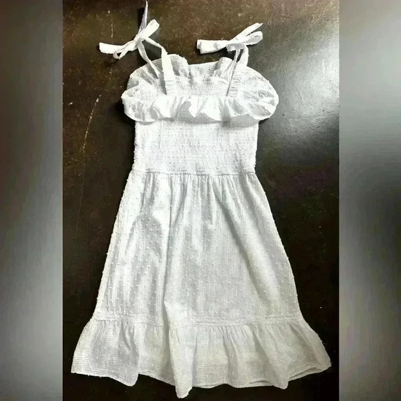 Japna White Mini Smocked Dress (U5) - Picture 2 of 6
